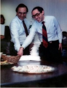 Activision, as embodied by Jim Levy (left), weds Infocom, as embodied by Joel Berez (right).